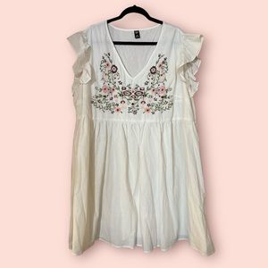 Shein Curve Embroidered Smock Dress